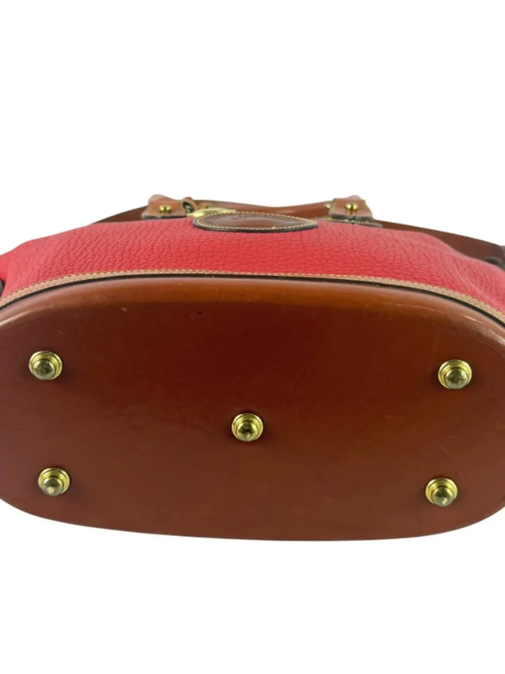 DOONEY & BOURKE Red Tan Leather Norfolk Satchel Crossbody Shoulder Bag